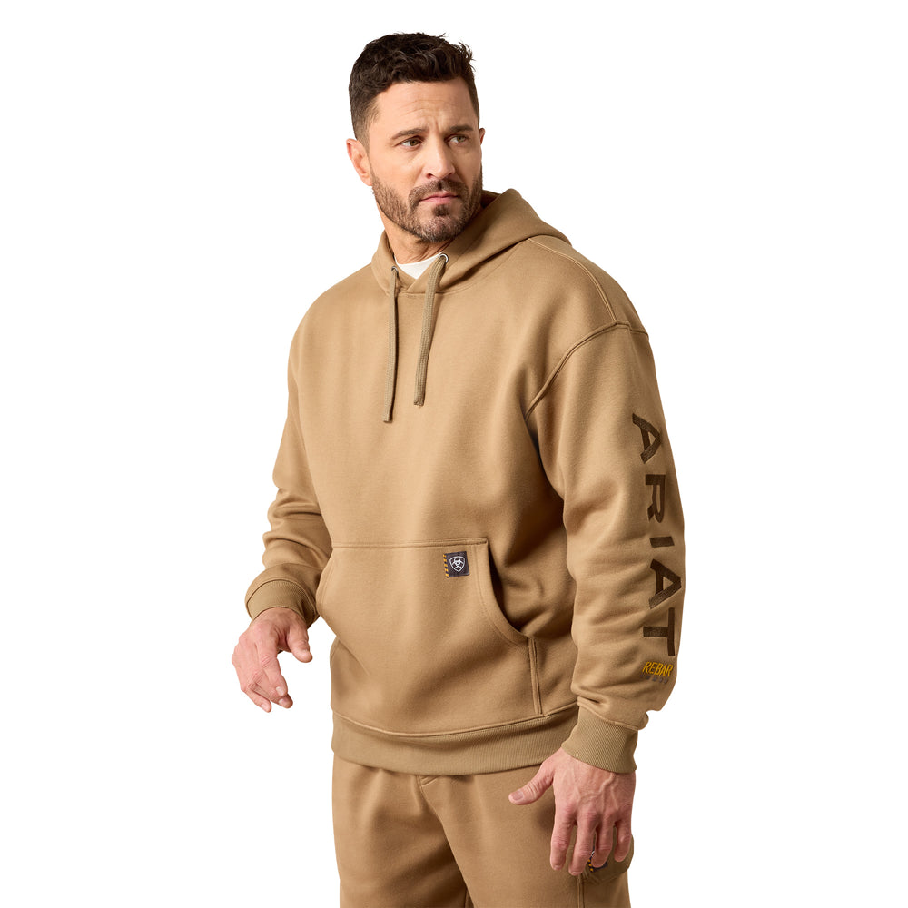 10079164 Ariat Men's Rebar Workman Graphic Hoodie - Field Khaki/Canteen
