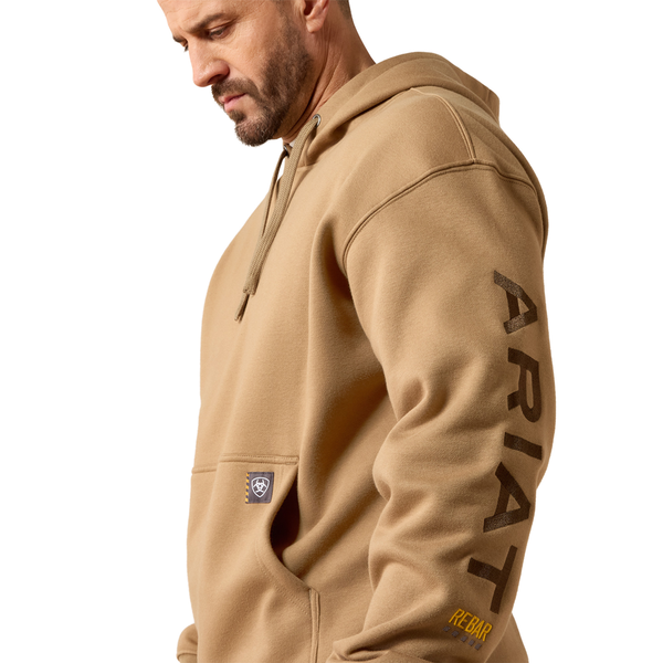 10079164 Ariat Men's Rebar Workman Graphic Hoodie - Field Khaki/Canteen