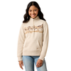 10079247 Ariat Girls' Running Wild 1/4 Zip Sweatshirt - Oatmeal Heather
