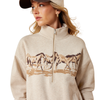 10079255 Ariat Women's Running Wild 1/2 Zip Sweatshirt - Oatmeal Heather