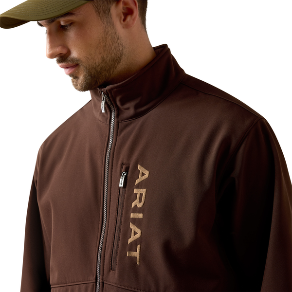 10079279 Ariat Men's Chest Logo Softshell Jacket - Mole