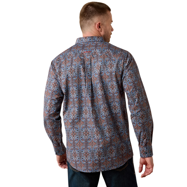 10079285 Ariat Men's Cypress Classic Fit Long Sleeve Buttondown Shirt - Quiet Harbor Paisley Print