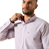 10079286 Ariat Men's Wrinkle Free Solid Pinpoint Oxford Classic Fit Long Sleeve Buttondown Shirt - Purple Ash