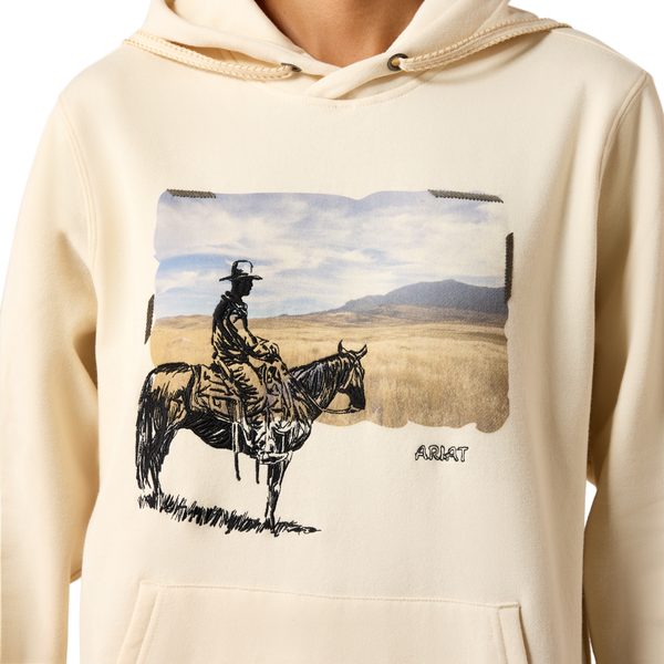 10079308 Ariat Women's Wish You Were Here Hoodie - Parchment
