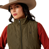 10079319 Ariat Women's Dilon 2.0 Reversible Insulated Vest - Ivy Green/Wild Horse Print