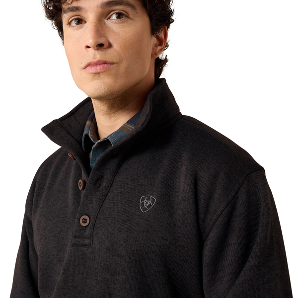 10079348 Ariat Men's Caldwell 1/4 Button Sweater - Phantom