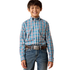 10079358 Ariat Boys' Pro Series Walter Classic Fit Long Sleeve Buttondown Shirt - Lyons Blue Small Plaid
