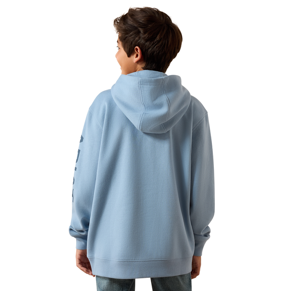 10079362 Ariat Boys Logo Hoodie - Light Denim