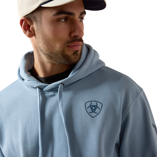 10079364 Ariat Men's Logo Hoodie - Light Denim