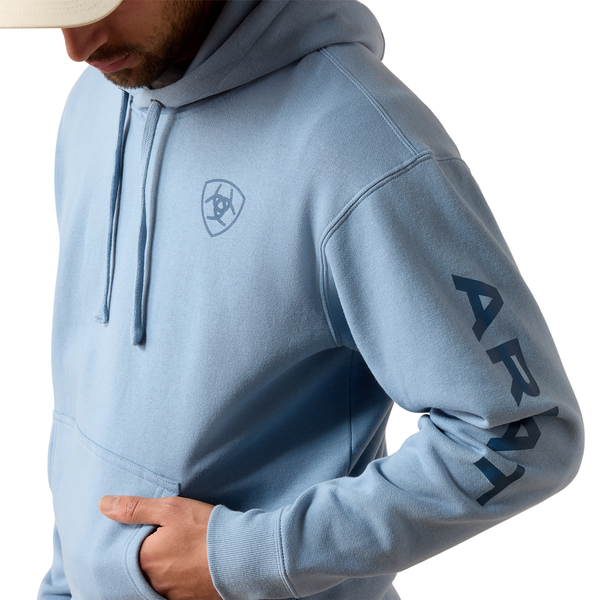 10079364 Ariat Men's Logo Hoodie - Light Denim