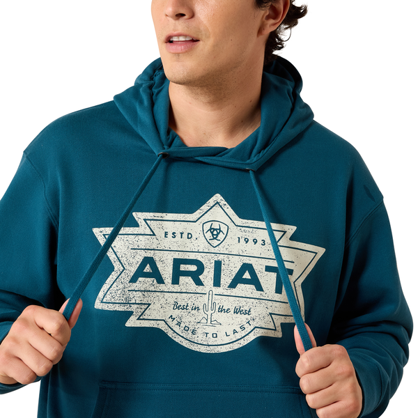 10079368 Ariat Men's Mesa Motif Hoodie - Legion Blue
