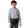 10079424 Ariat Boys' Perez Classic Fit Long Sleeve Buttondown Shirt - White Geo Print