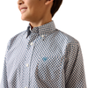 10079424 Ariat Boys' Perez Classic Fit Long Sleeve Buttondown Shirt - White Geo Print