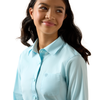 10079439 Ariat Girls' Kirby Long Sleeve Western Stretch Shirt - Saltwater Henna Stripe