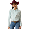 10079441 Ariat Women's Kirby Stretch Long Sleeve Shirt - Saltwater Henna Stripe