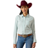 10079441 Ariat Women's Kirby Stretch Long Sleeve Shirt - Saltwater Henna Stripe
