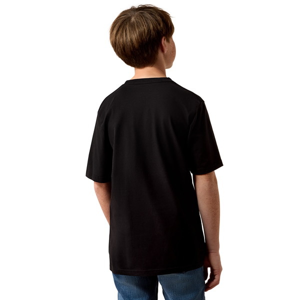 10079497 Ariat Boys' Cowboy Way Up Short Sleeve T-Shirt - Black