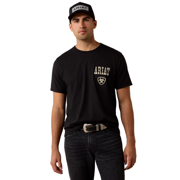 10079500 Ariat Men's Cowboy Way Up Short Sleeve T-Shirt - Black