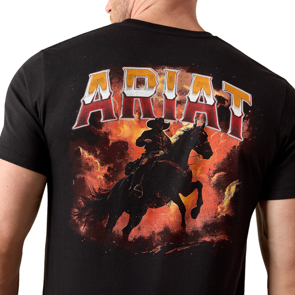 10079501 Ariat Men's Country Rock Short Sleeve T-Shirt - Black