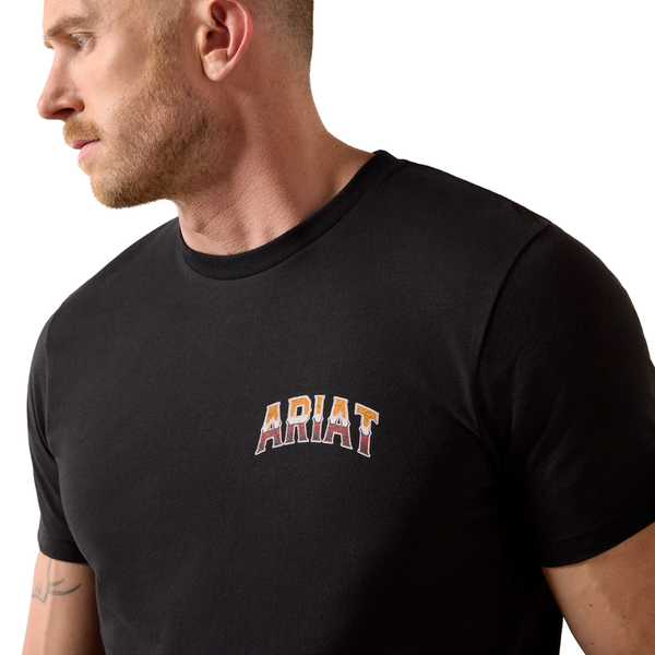 10079501 Ariat Men's Country Rock Short Sleeve T-Shirt - Black