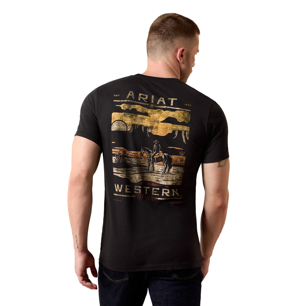 10079502 Ariat Men's Monument Gaucho Short Sleeve T-Shirt - Black