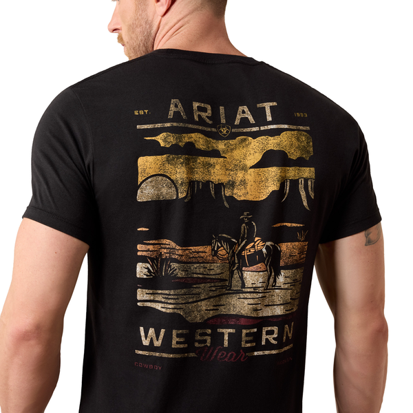 10079502 Ariat Men's Monument Gaucho Short Sleeve T-Shirt - Black