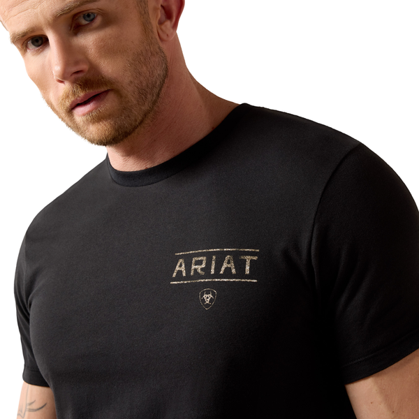 10079502 Ariat Men's Monument Gaucho Short Sleeve T-Shirt - Black
