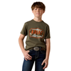 10079540 Ariat Boys' Wild Creek Camo Short Sleeve T-Shirt - Army Green