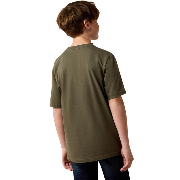 10079540 Ariat Boys' Wild Creek Camo Short Sleeve T-Shirt - Army Green