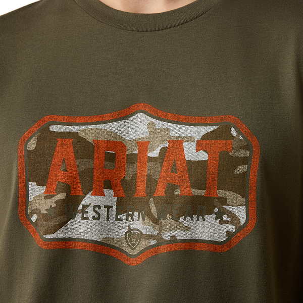 10079542 Ariat Men's Wild Creek Camo Short Sleeve T-Shirt - Army Green