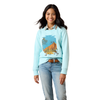 10079545 Ariat Girls' Stallion Crew Long Sleeve Sweatshirt - Aquaesque