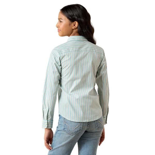 10079546 Ariat Girls' Team Kirby Shirt - Aquaesque