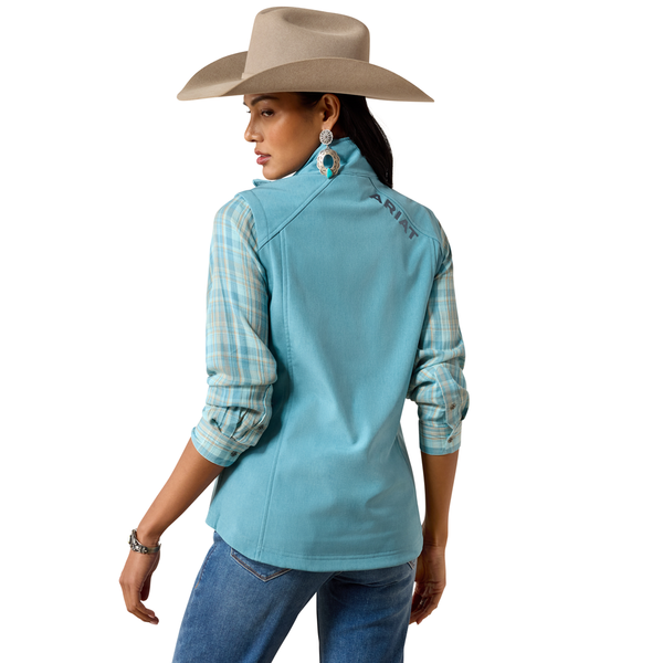 10079559 Ariat Women's Logo Softshell Vest - Adriatic Blue Heather
