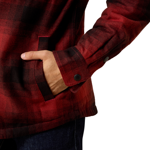 10079575 Ariat Men's Retro Shirt Jacket - Biking Red Buffalo Plaid