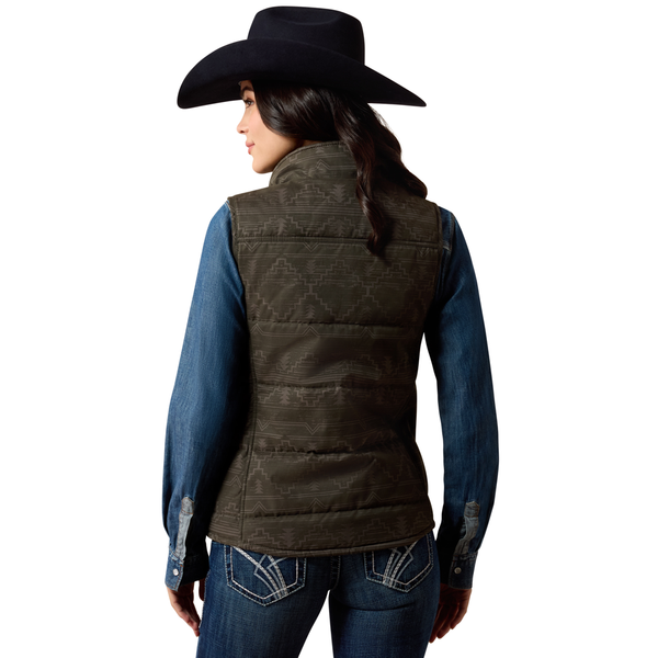 10079576 Ariat Women's Grizzly Quilted Vest - Belluga Rockwell Print