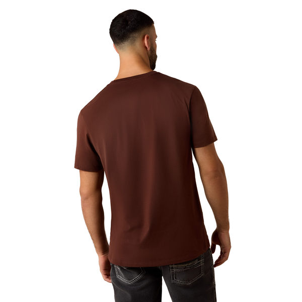 10079598 Ariat Men's Desert Skull Short Sleeve T-Shirt - Deep Mahogany
