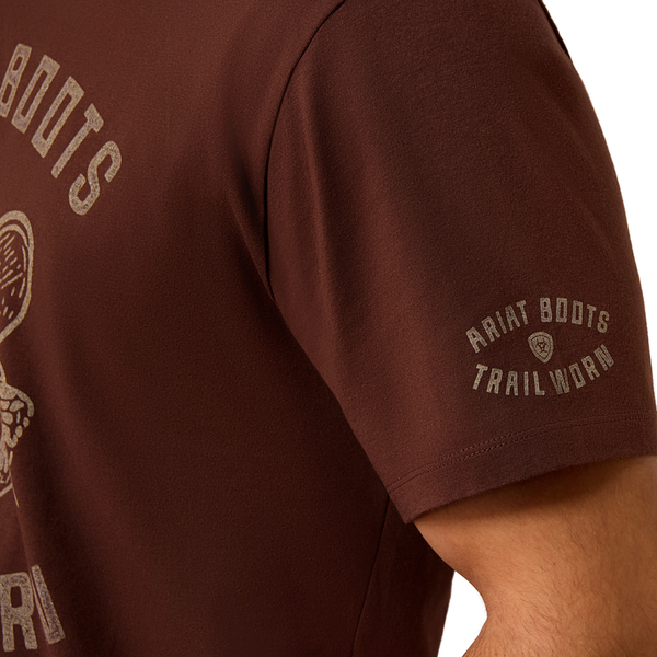 10079598 Ariat Men's Desert Skull Short Sleeve T-Shirt - Deep Mahogany