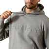 10079605 Ariat Men's Embossed Logo Long Sleeve Hoodie - Grey Heather