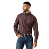 10079623 Ariat Men's Contstantine Classic Fit Long Sleeve Buttondown Shirt - Fudge Medallion Print