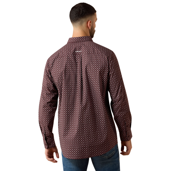 10079623 Ariat Men's Contstantine Classic Fit Long Sleeve Buttondown Shirt - Fudge Medallion Print