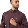 10079623 Ariat Men's Contstantine Classic Fit Long Sleeve Buttondown Shirt - Fudge Medallion Print