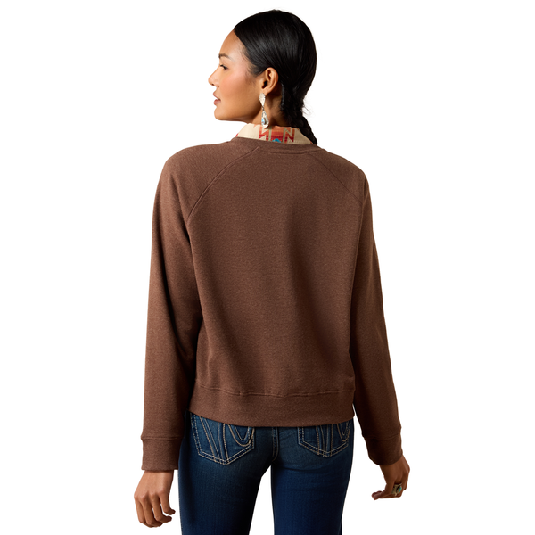 10079633 Ariat Women's Essential Crew Sweatshirt - Chicory Coffee Heather