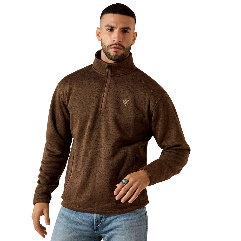 10079644 Ariat Men's Caldwell 1/4 Zip Sweater - Carafe