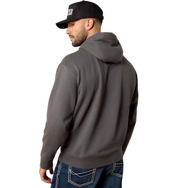 10079648 Ariat Men's Leather Diamond Hoodie - Dark Shadow