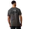 10079649 Ariat Men's Leather Diamond Short Sleeve T-Shirt - Dark Shadow