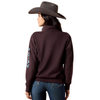 10079669 Ariat Women's Logo 1/2 Zip Sweatshirt - Chocolate Plum Heather
