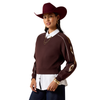 10079673 Ariat Women's Dakota Embroidered Sweatshirt - Chocolate Plum