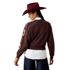 10079673 Ariat Women's Dakota Embroidered Sweatshirt - Chocolate Plum