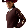 10079673 Ariat Women's Dakota Embroidered Sweatshirt - Chocolate Plum