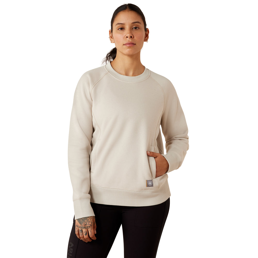 10079783 Ariat Women's Rebar Lightweight Fleece Sweatshirt - Silver Grey Heather